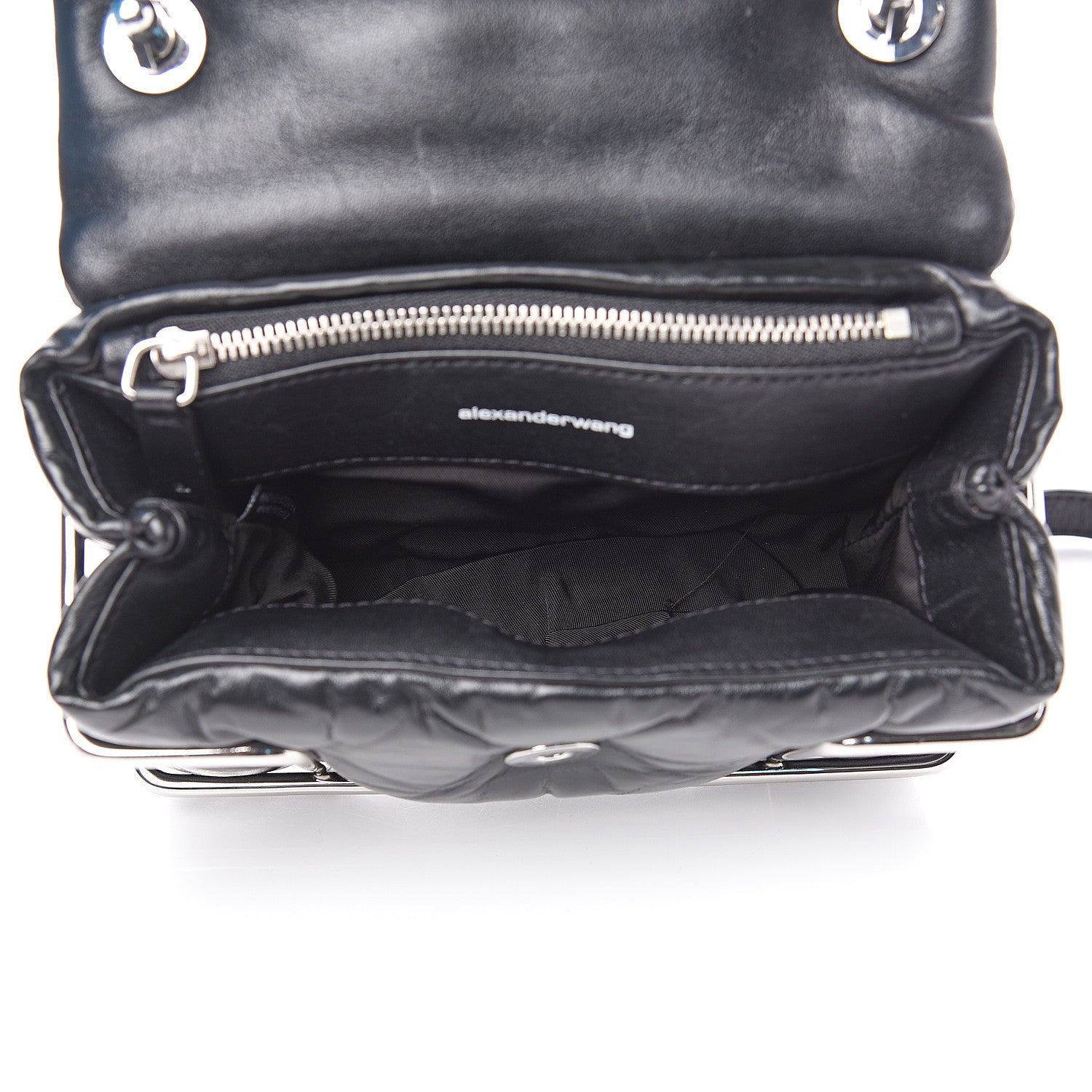Alexander Wang Calfskin Quilted Halo Crossbody Bag Black 4 of 9