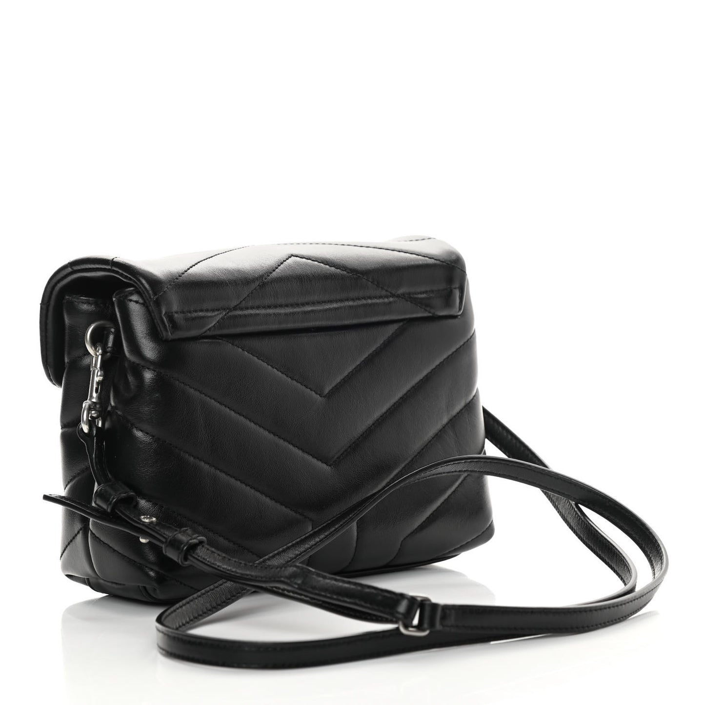 Calfskin Y Quilted Monogram Toy Loulou Crossbody Bag Black