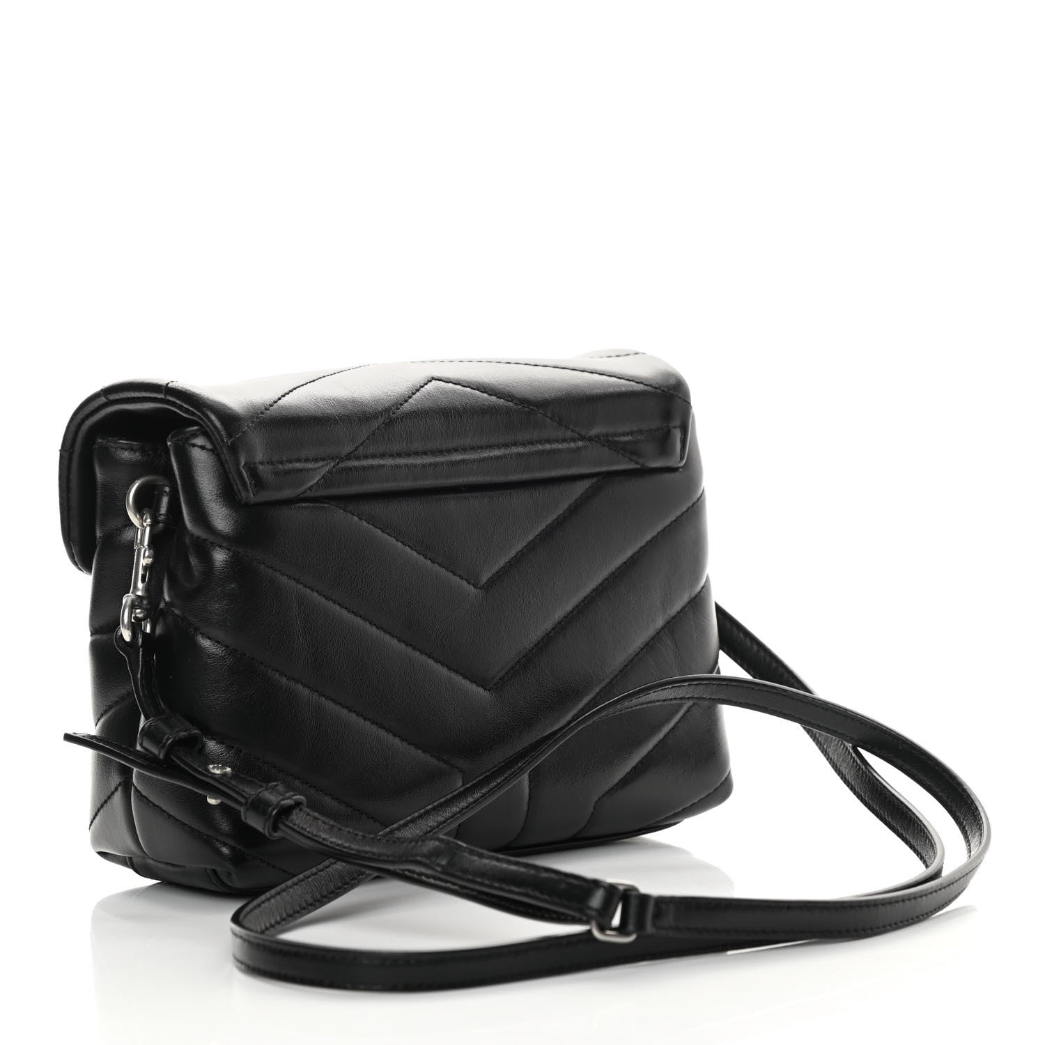 Saint Laurent Calfskin Y Quilted Monogram Toy Loulou Crossbody Bag Black 3 of 13