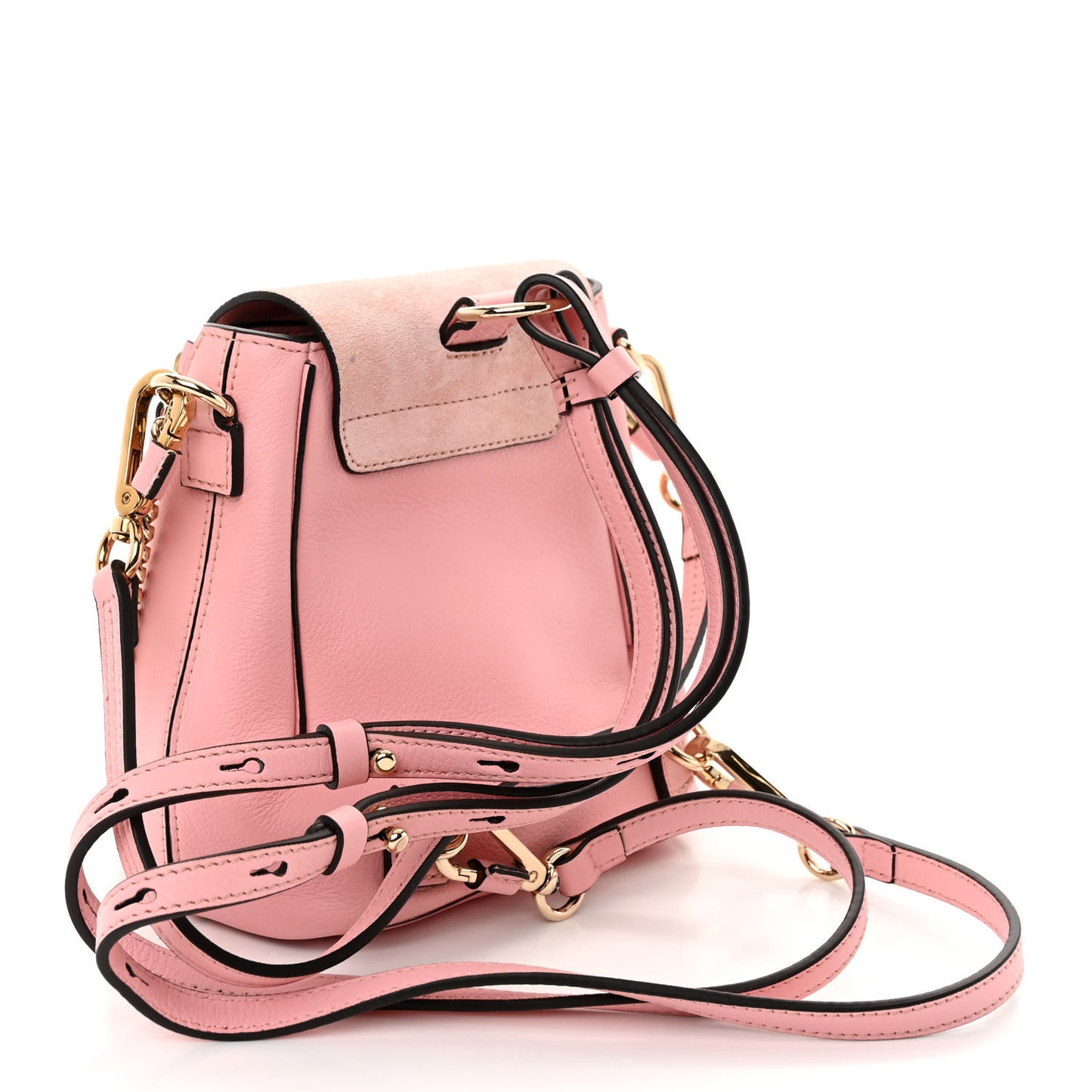 Suede Calfskin Mini Faye Backpack Washed Pink