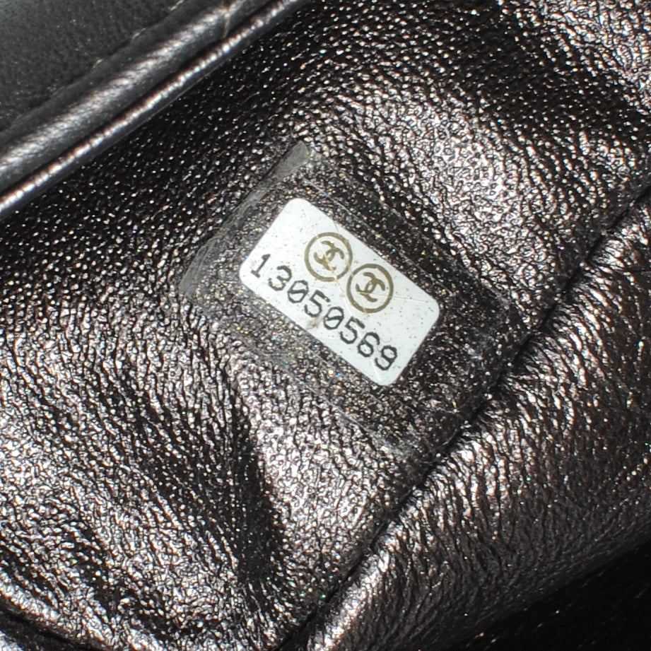 Lambskin Quilted Jumbo Single Flap Dark Metallic Grey