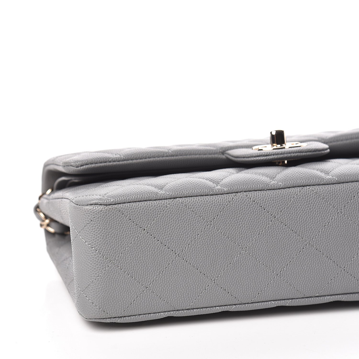 Chanel Caviar Quilted Medium Double Flap Grey 5 of 10