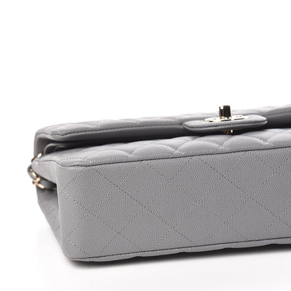Chanel Caviar Quilted Medium Double Flap Grey 5 of 10