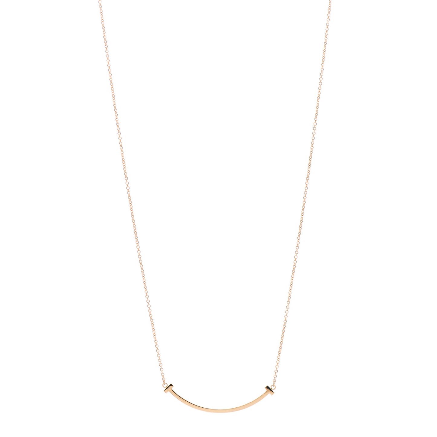 18K Rose Gold Small T Smile Pendant Necklace