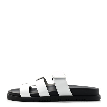 Hermes Calfskin Womens Chypre Sandals 36.5 White 1 of 9