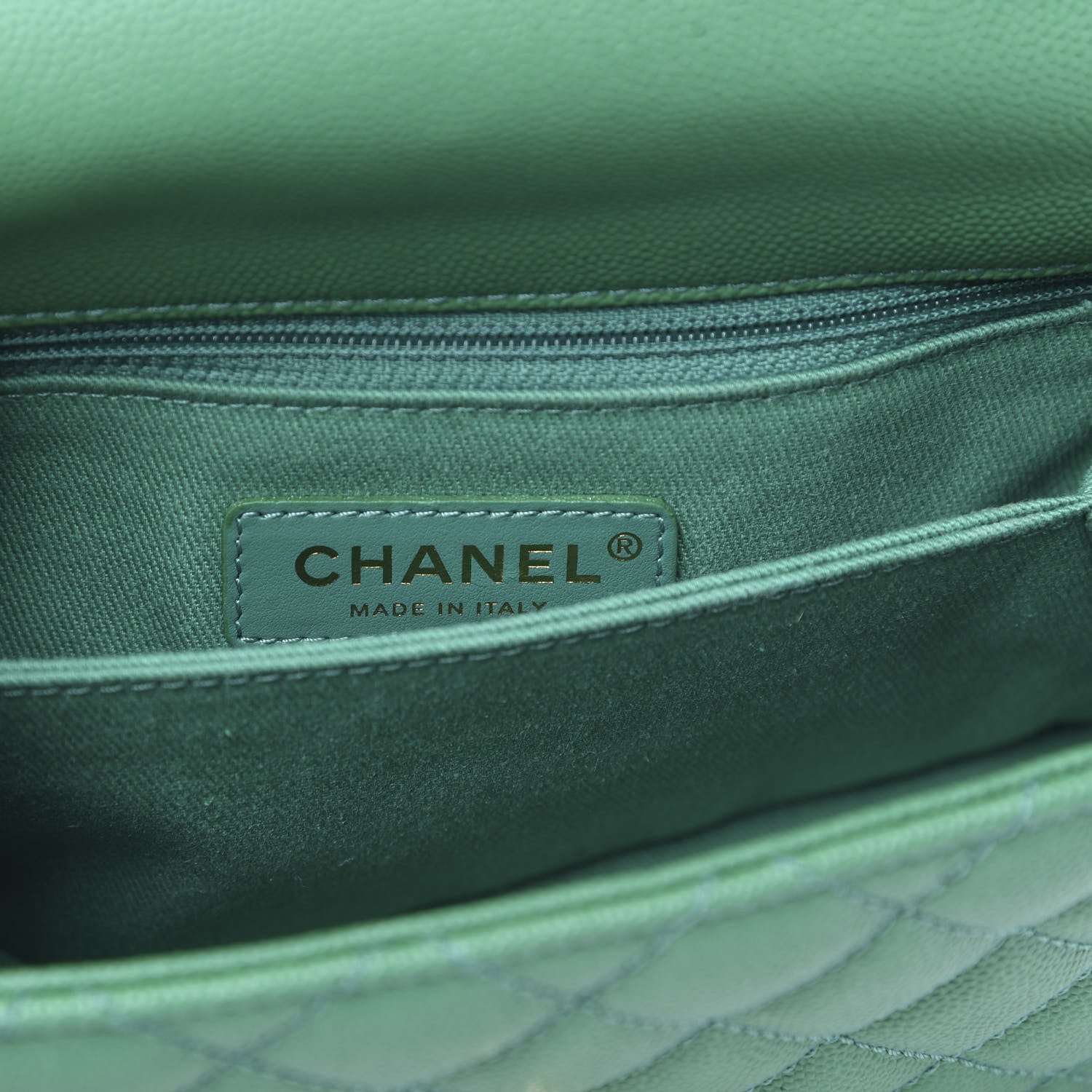 Chanel Caviar Quilted Mini Coco Handle Flap Green 6 of 11