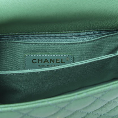 Chanel Caviar Quilted Mini Coco Handle Flap Green 6 of 11