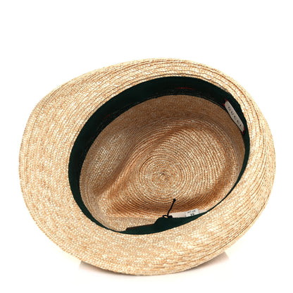 Gucci Abaca Straw Web Fedora Hat M 6 of 7