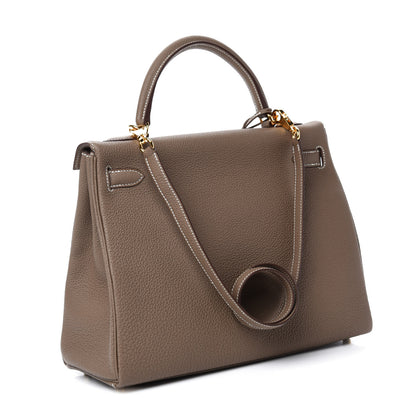 Hermes Togo Kelly Retourne 32 Etoupe 4 of 12