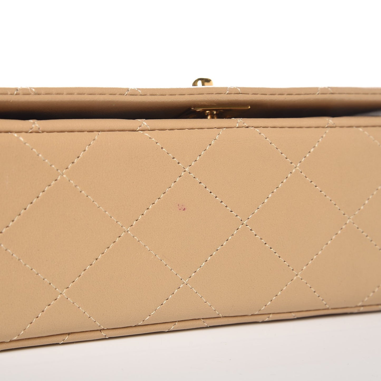 Lambskin Quilted Mini Flap Beige