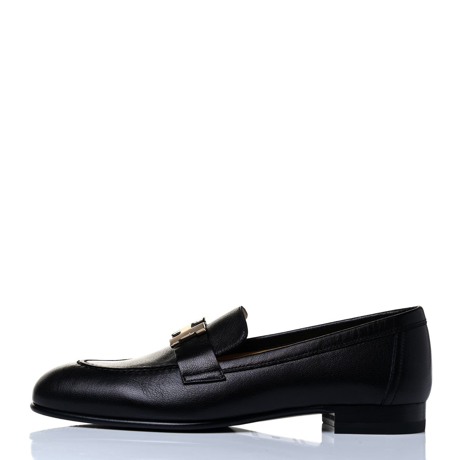 Hermes Goatskin Womens Paris Loafers 36 Black 2 of 8