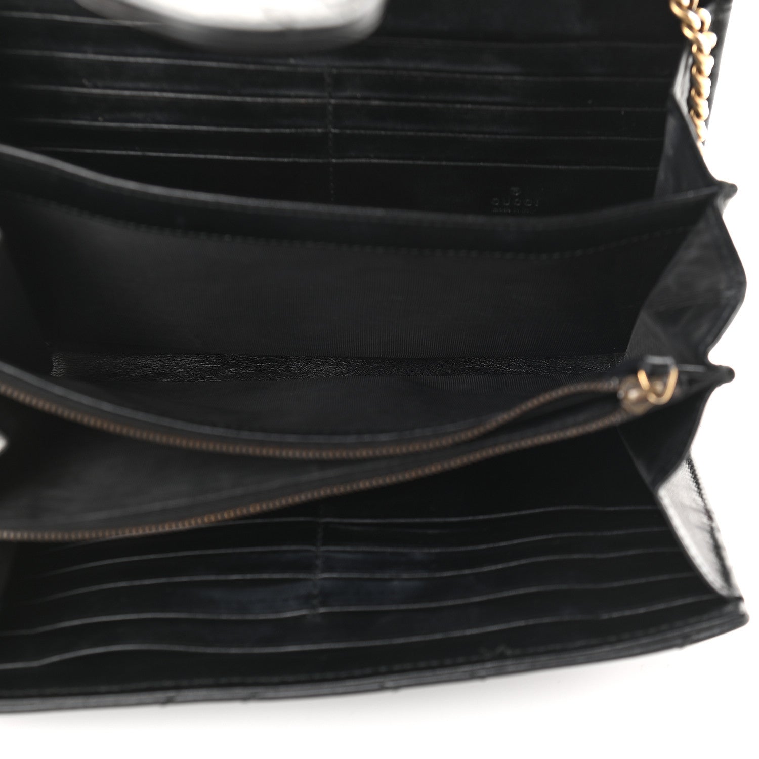 Gucci Calfskin Matelasse GG Marmont Chain Wallet Black 5 of 11
