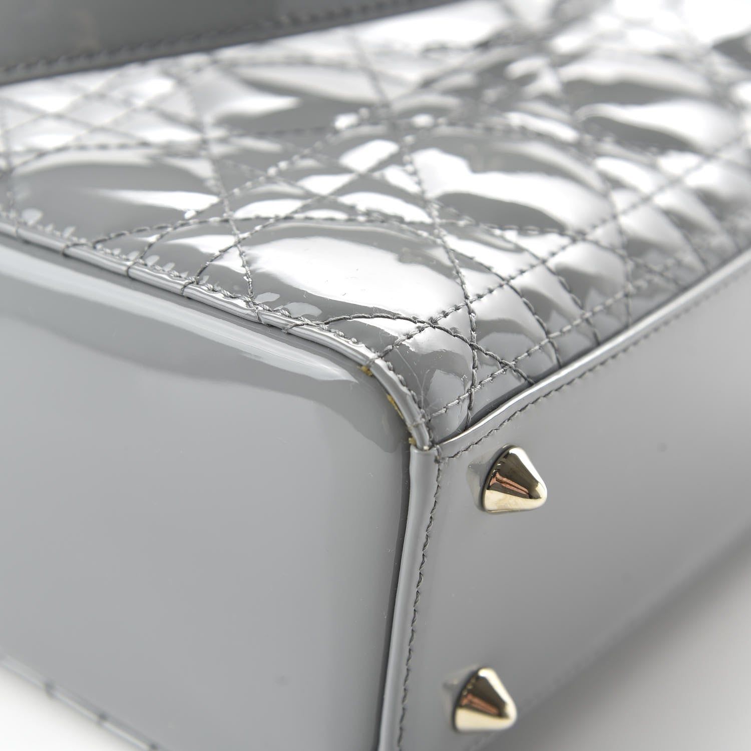 Christian Dior Patent Cannage Small Lady Dior Grey 11 of 12