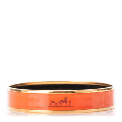 Hermes Enamel Printed Caleche M Bracelet Orange 1 of 5