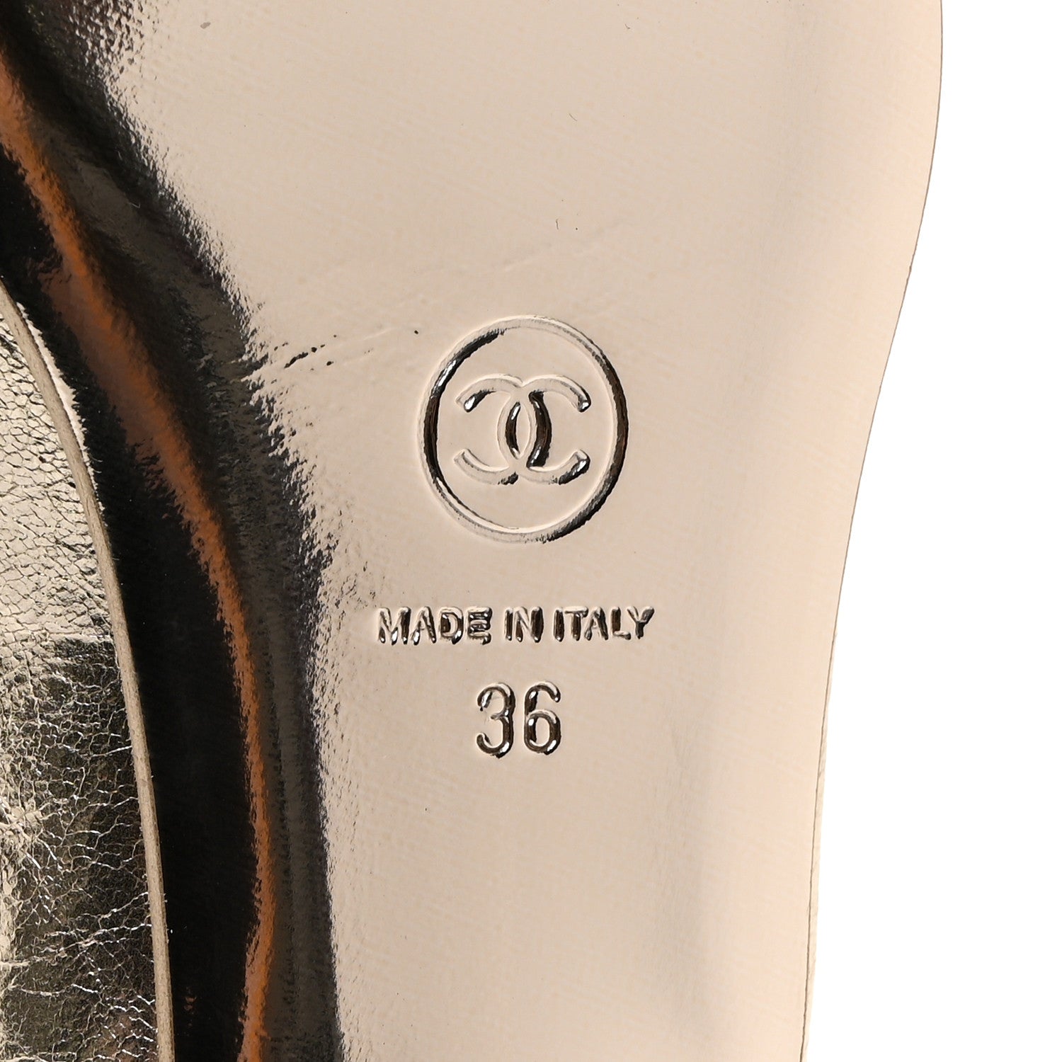 Chanel Aged Calfskin CC Loafers 36 Gold 9 of 9