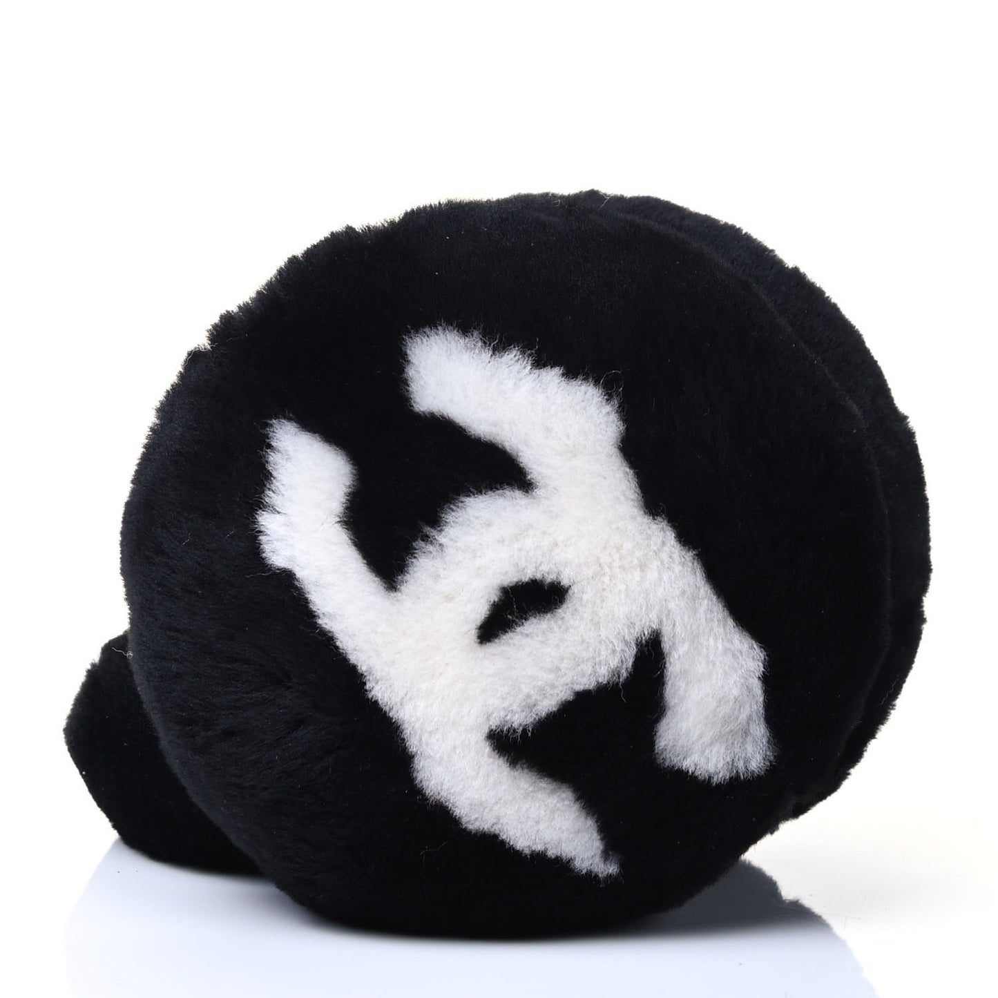 Shearling CC Ear Muffs Black White