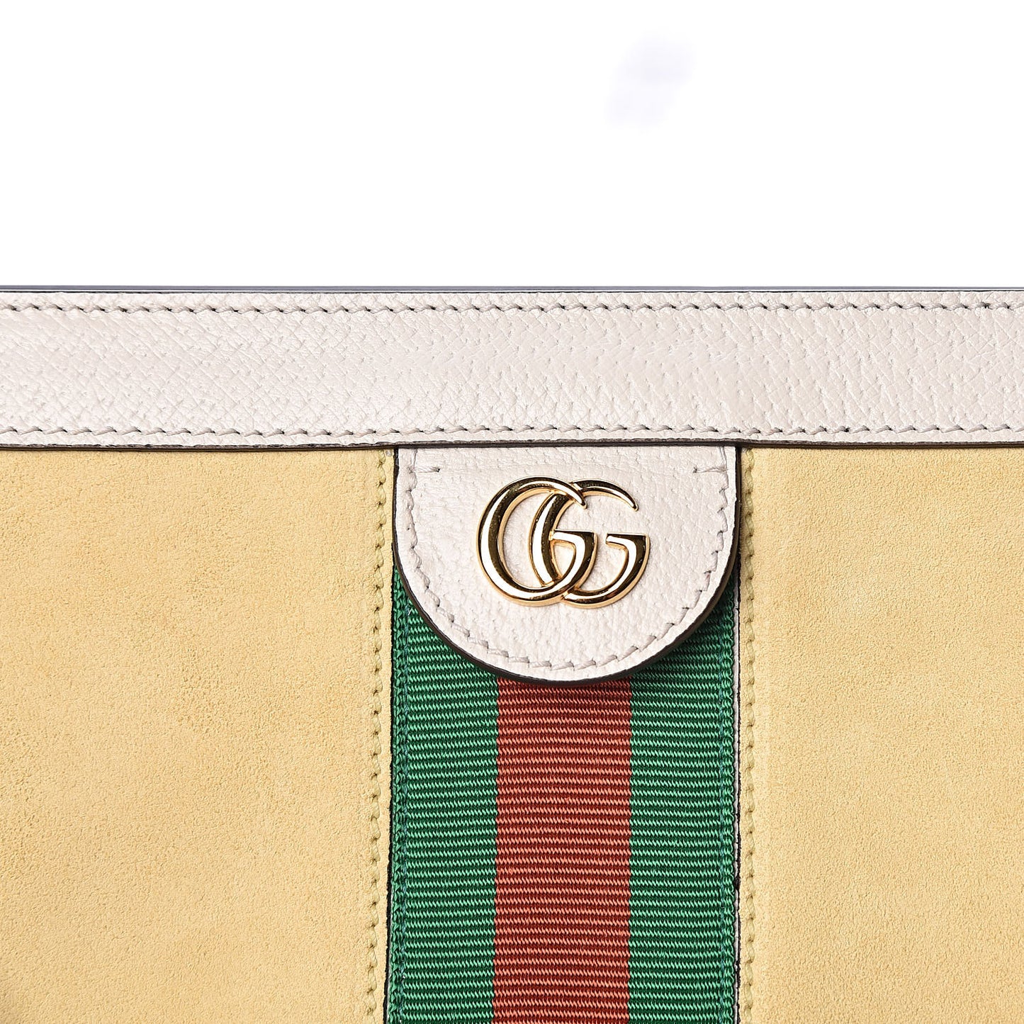 Suede Calfskin GG Web Small Ophidia Chain Shoulder Bag Burro New Mystic White