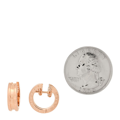Bulgari 18K Rose Gold Small B.Zero1 Hoop Earrings 2 of 5