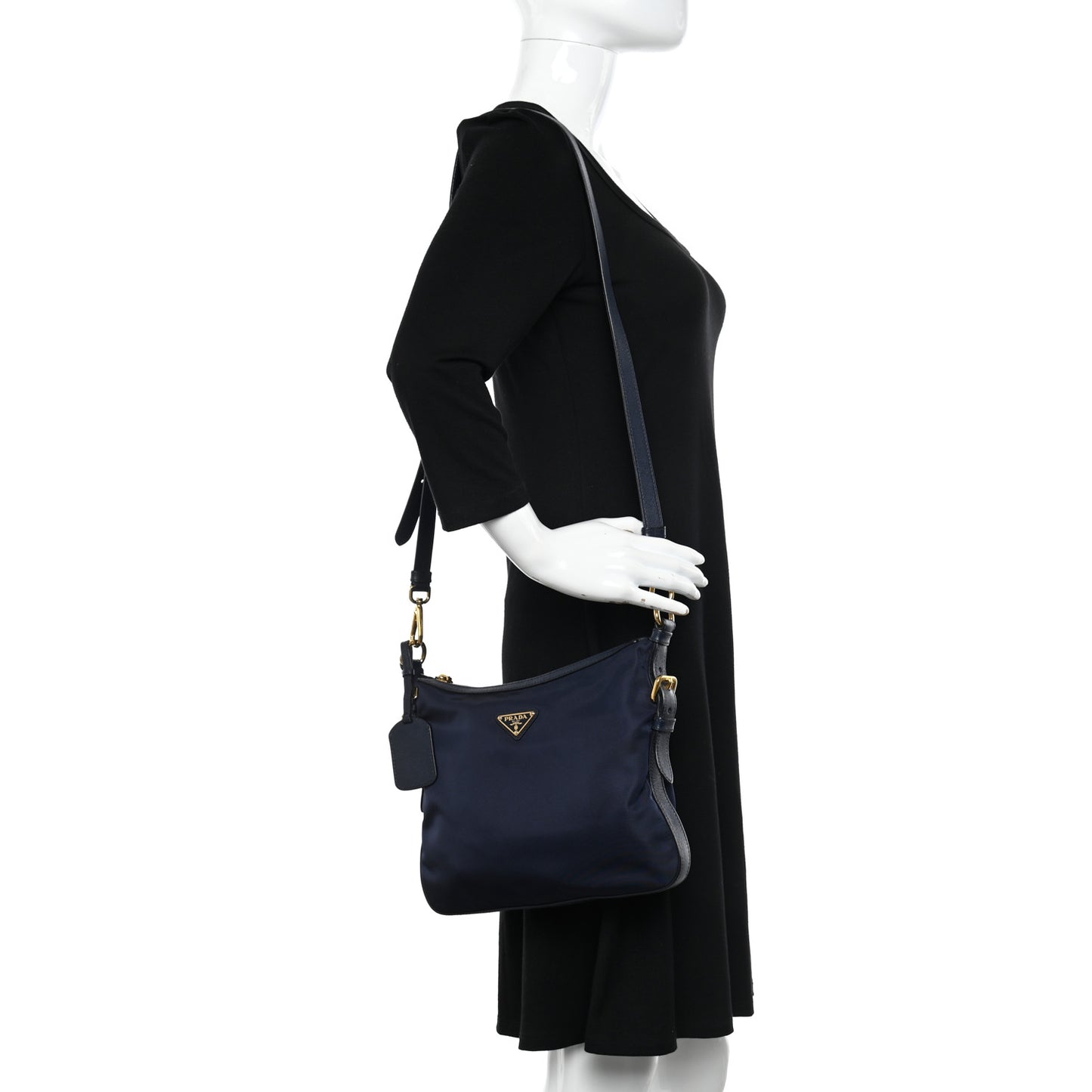 Vela Nylon Saffiano Crossbody Navy