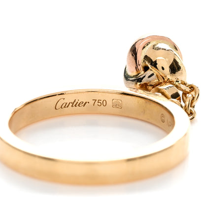Cartier 18K Pink Yellow White Gold Diamond Trinity Knot Charm Ring 52 6 3 of 4