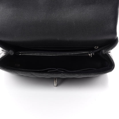 Chanel Caviar Lizard Quilted Small Coco Handle Flap Black 6 of 17