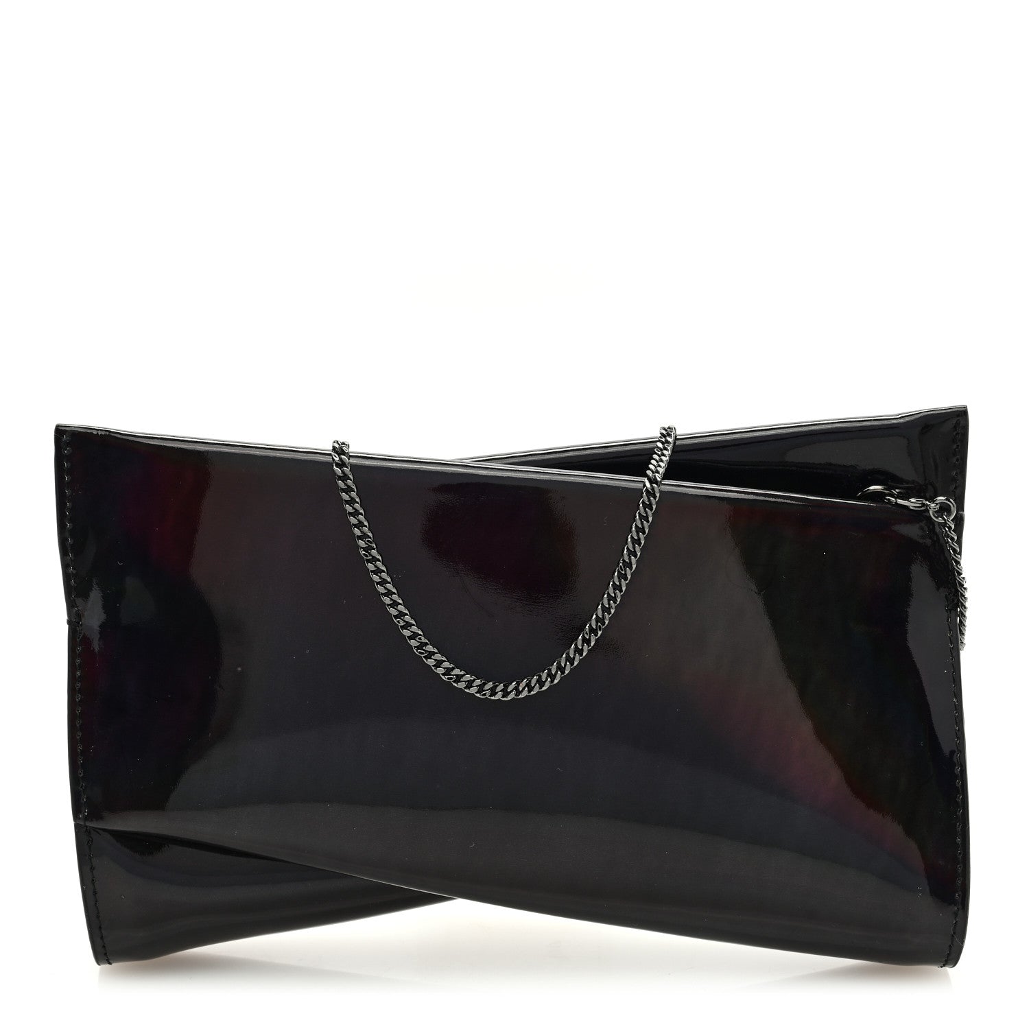 Christian Louboutin Patent Psychic Loubitwist Clutch Black 1 of 8