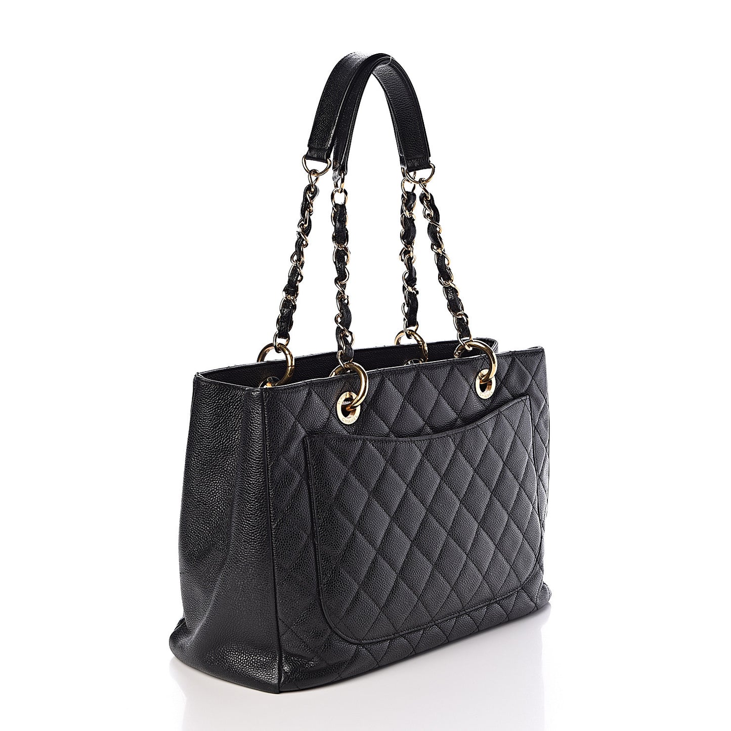 Caviar Quilted Grand Shopping Tote GST Black