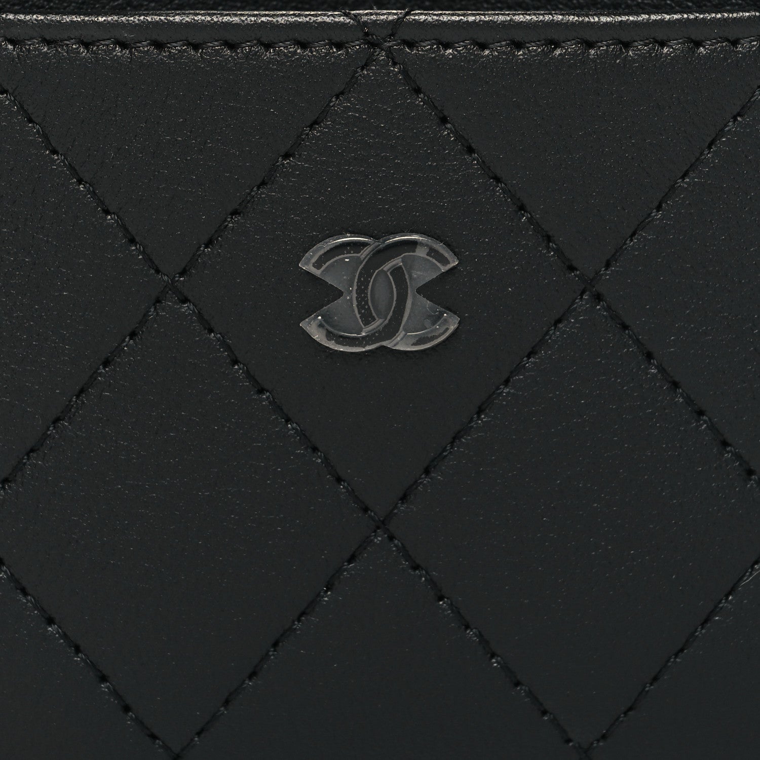 Chanel Lambskin Glitter Quilted Card Holder Black 9 of 10