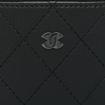 Chanel Lambskin Glitter Quilted Card Holder Black 9 of 10