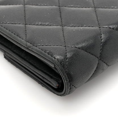 Chanel Lambskin Quilted Large Gusset Flap Wallet Black 15 of 19