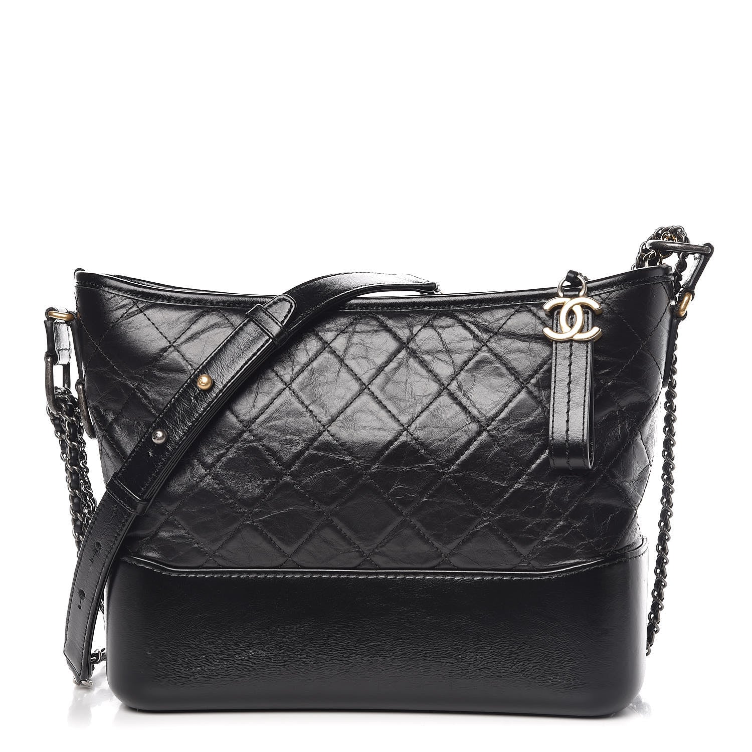 Chanel Aged Calfskin Quilted Medium Gabrielle Hobo Black 1 of 10