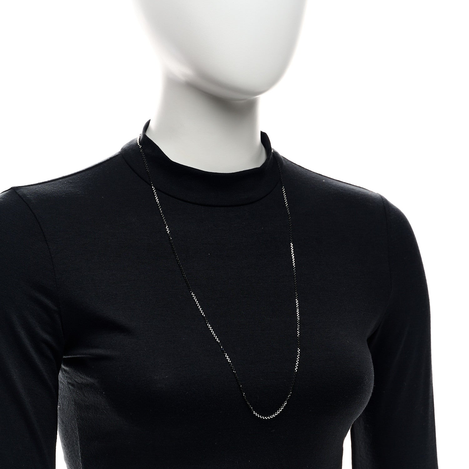 Tiffany Sterling Silver Enamel 1.75mm Chain Necklace Black 30" 2 of 6