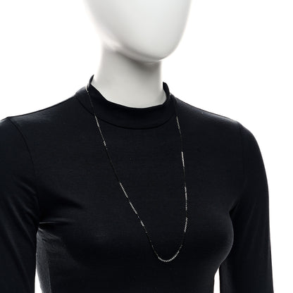 Tiffany Sterling Silver Enamel 1.75mm Chain Necklace Black 30" 2 of 6