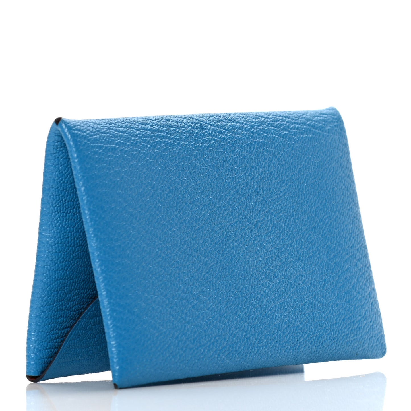 Chevre Mysore Verso Calvi Card Case Bleu Frida Cuivre