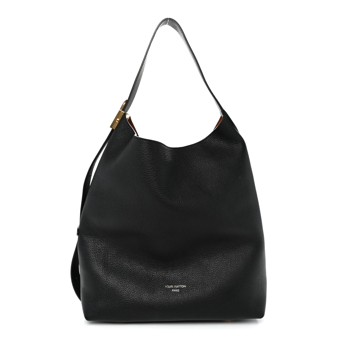 Grained Calfskin Low Key Hobo MM Black