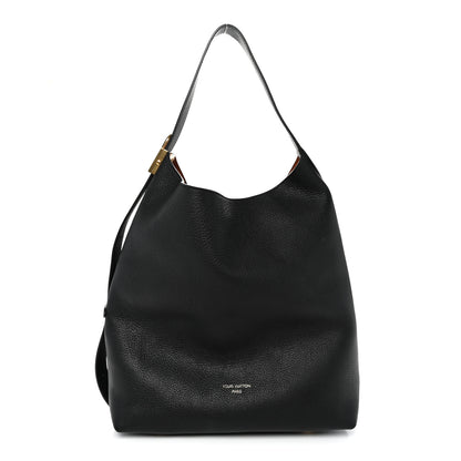 Louis Vuitton Grained Calfskin Low Key Hobo MM Black 1 of 9