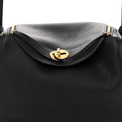 Hermes Taurillon Clemence Lindy 26 Black 8 of 11