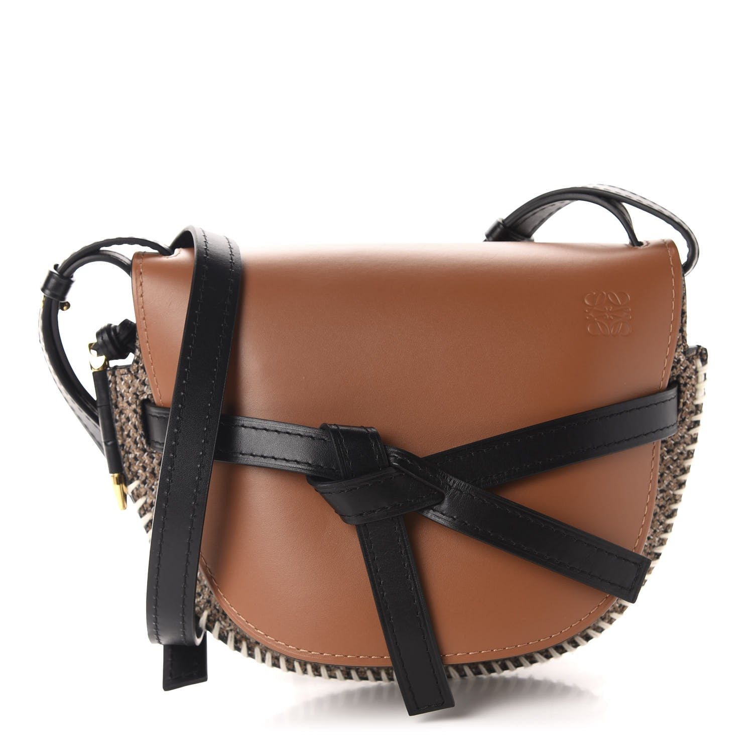 Loewe Calfskin Tweed Small Gate Crossbody Bag Tan 1 of 11