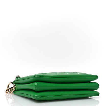 Louis Vuitton Lambskin Embossed Monogram LV Match Coussin PM Green White 4 of 9
