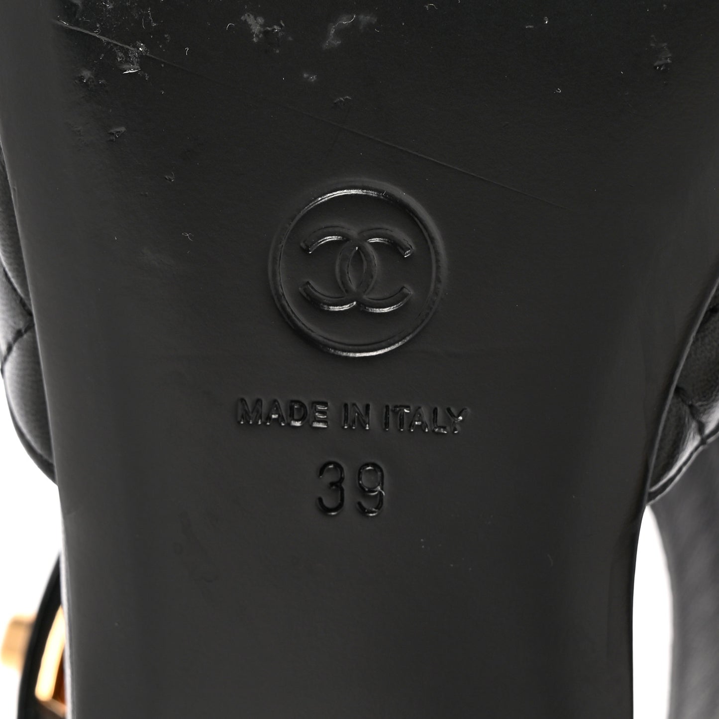 Patent Lambskin Quilted Cap Toe Ballerina Flats 39 Black