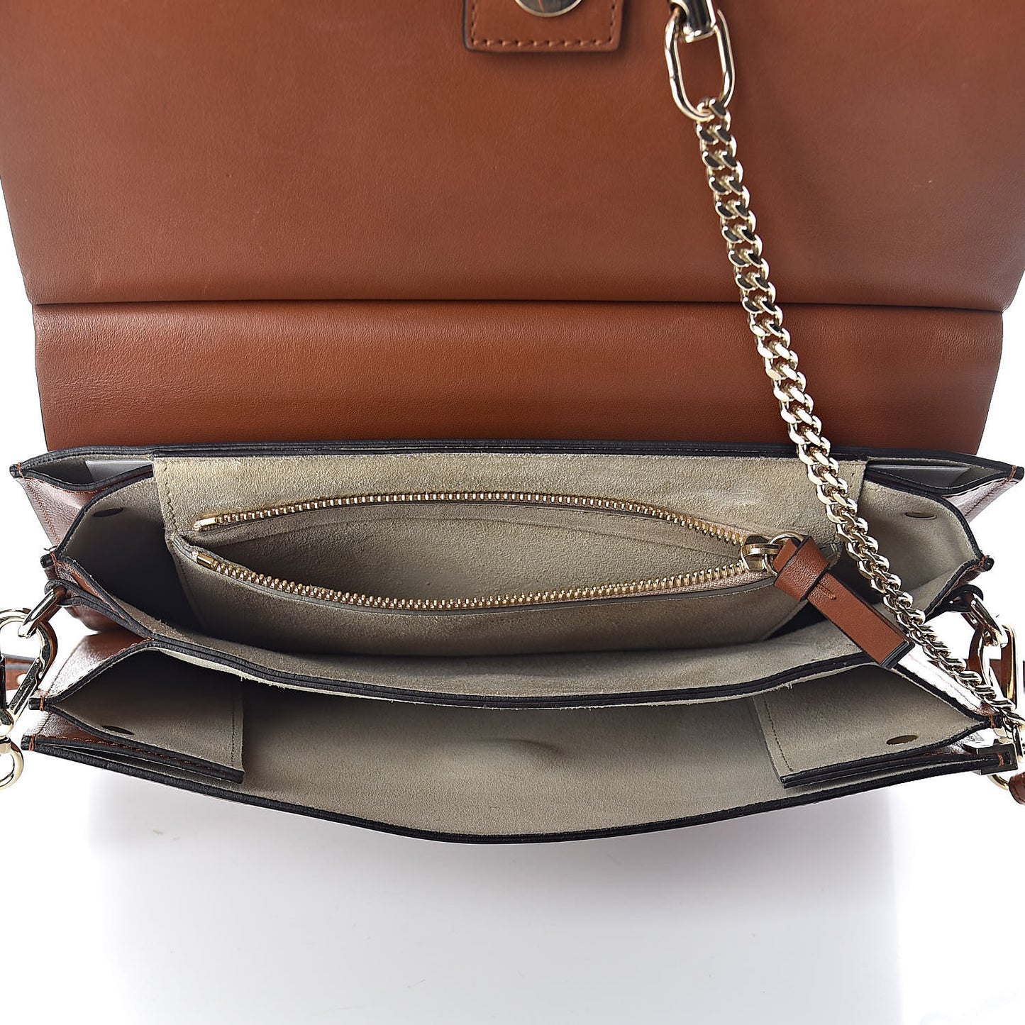 Suede Calfskin Medium Faye Shoulder Bag Tobacco