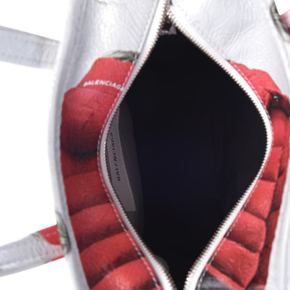 Balenciaga Agneau Arena Bazar Campaign Shopper Tote XS White Red Green 4 of 7