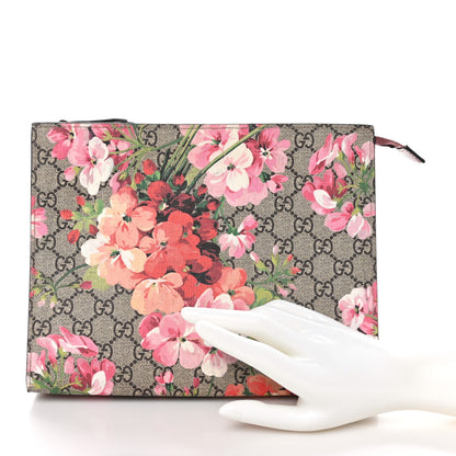 Gucci GG Supreme Monogram Blooms Large Cosmetic Case Beige Multicolor Dry Rose 2 of 10