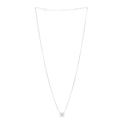 David Yurman Sterling Silver Diamond Prasiolite 9mm Petite Chatelaine Pendant Necklace 3 of 6