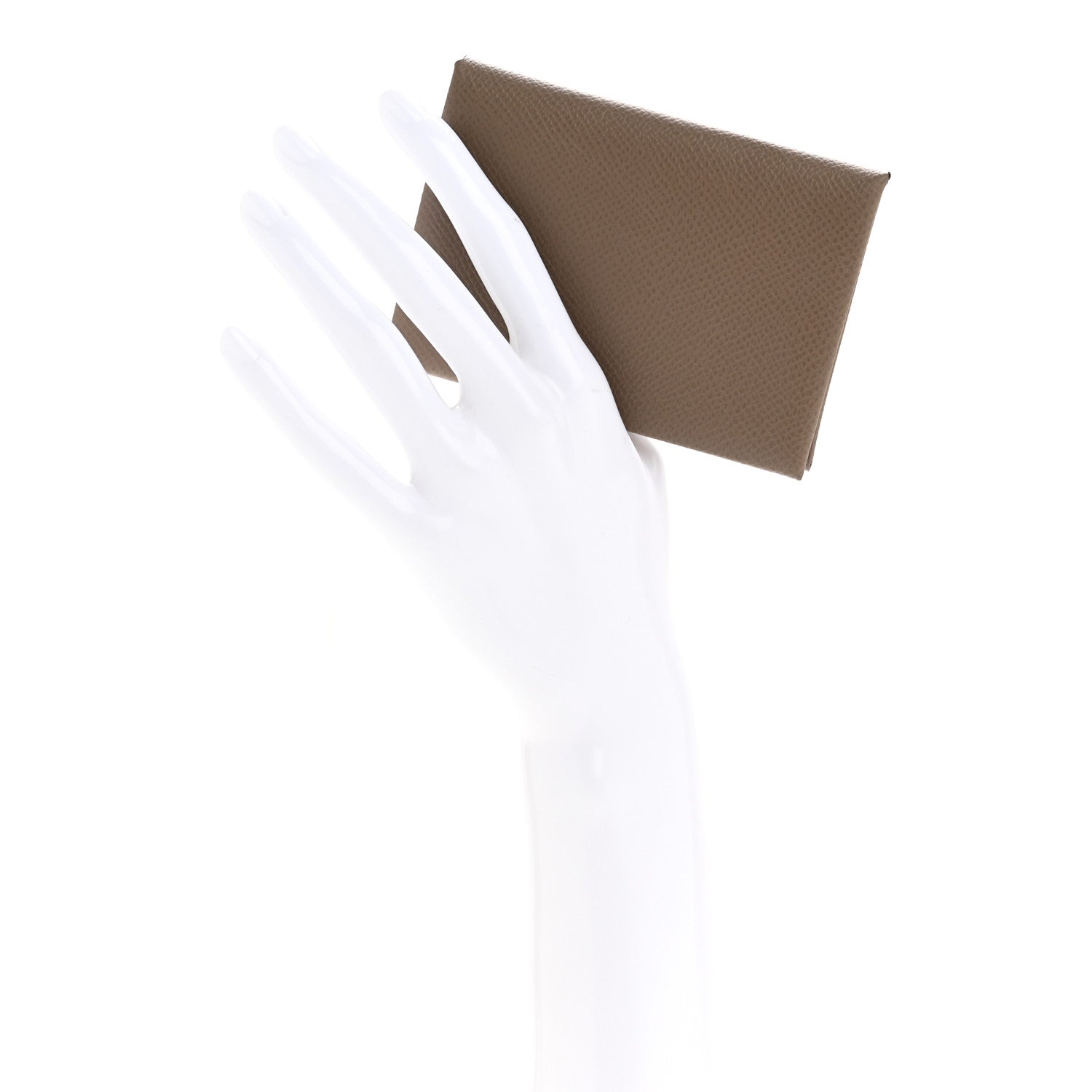 Hermes Epsom Calvi Duo Card Case Etoupe 2 of 9