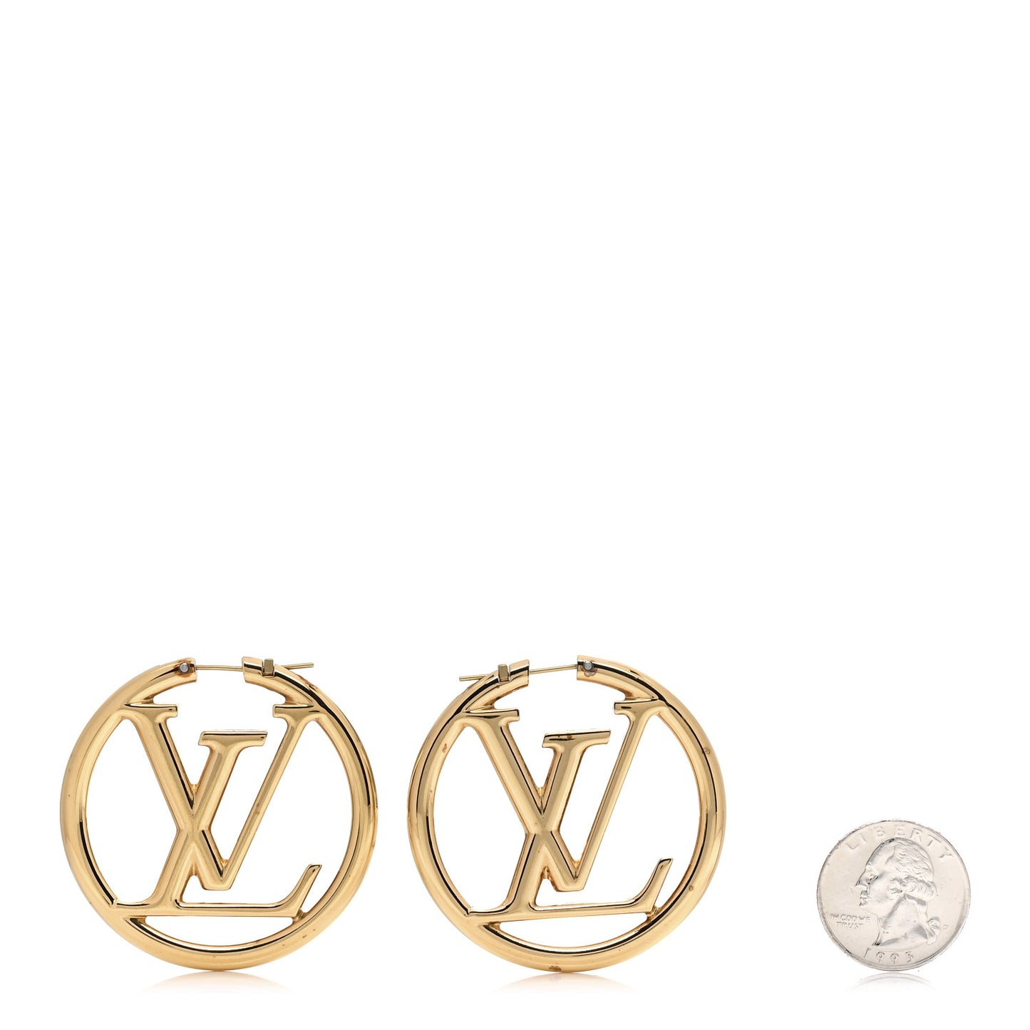 Metal Louise Hoop Earrings Gold