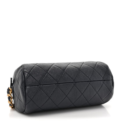 Chanel Shiny Lambskin Quilted Small Fashion Therapy Bowling Bag Navy 3 of 10