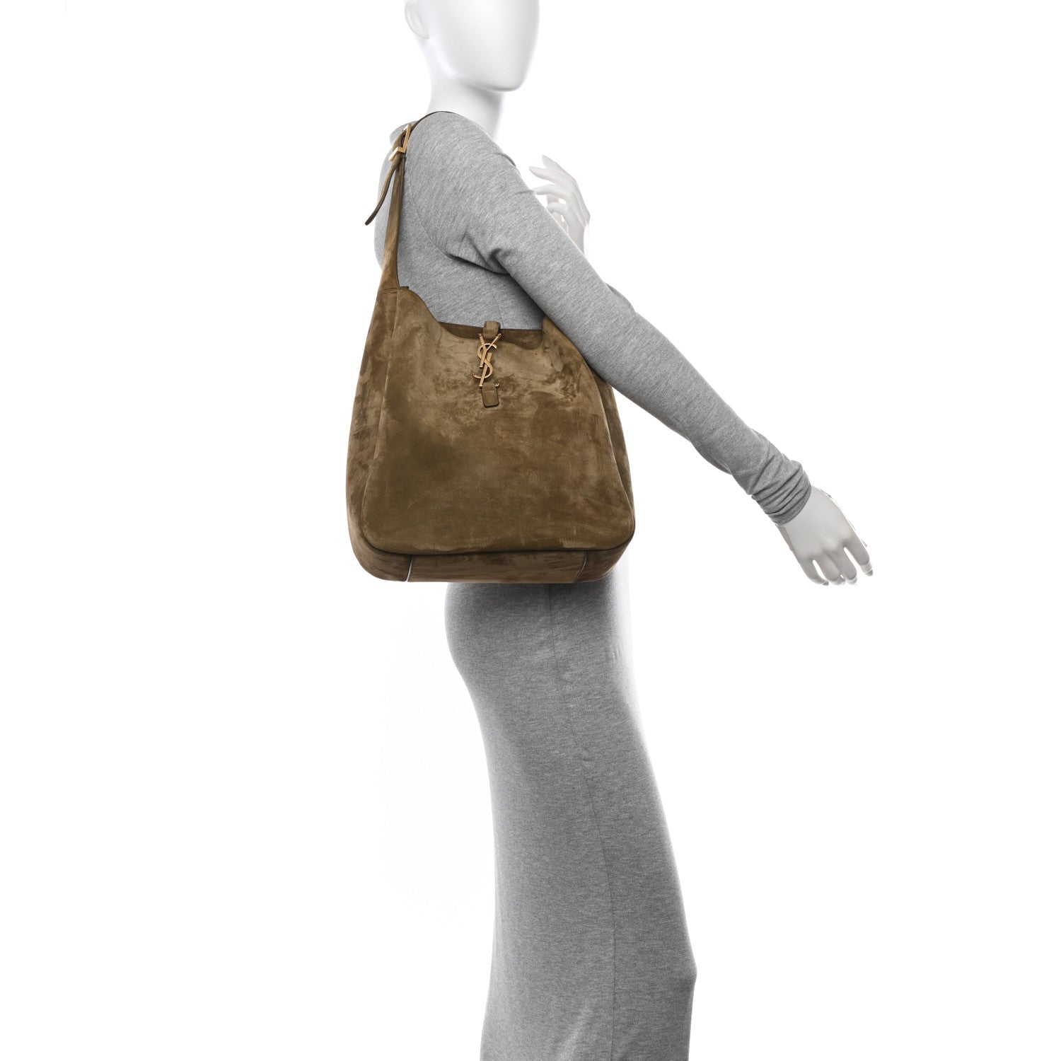 Saint Laurent Suede Large Le 5 A 7 Soft Hobo New Barley 2 of 10