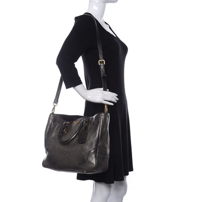 Prada Vitello Daino Tote Piombo 2 of 10