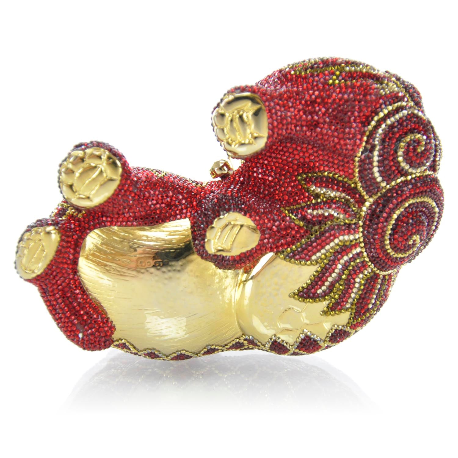 Judith Leiber Swarovski Crystal Ming Dragon Minaudiere Clutch